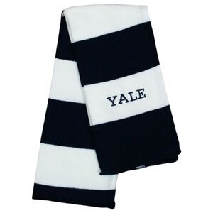 Striped Yale Knit Scarf - Navy and White